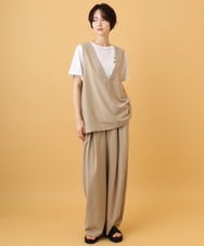 ZMLIE02160 al'aise modulation(アレーズモジュレーション) タックドレープバレルワイドパンツ ベージュ