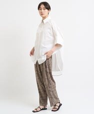 洗える】ジオメトリック柄ワイドパンツ(ガウチョ・ワイドパンツ