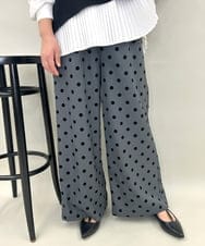 ZMLJB03090 al'aise modulation(アレーズモジュレーション) 【洗える】フロッキードットワイドパンツ ダークグレー