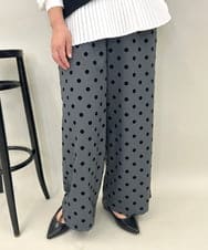 ZMLJB03090 al'aise modulation(アレーズモジュレーション) 【洗える】フロッキードットワイドパンツ ダークグレー