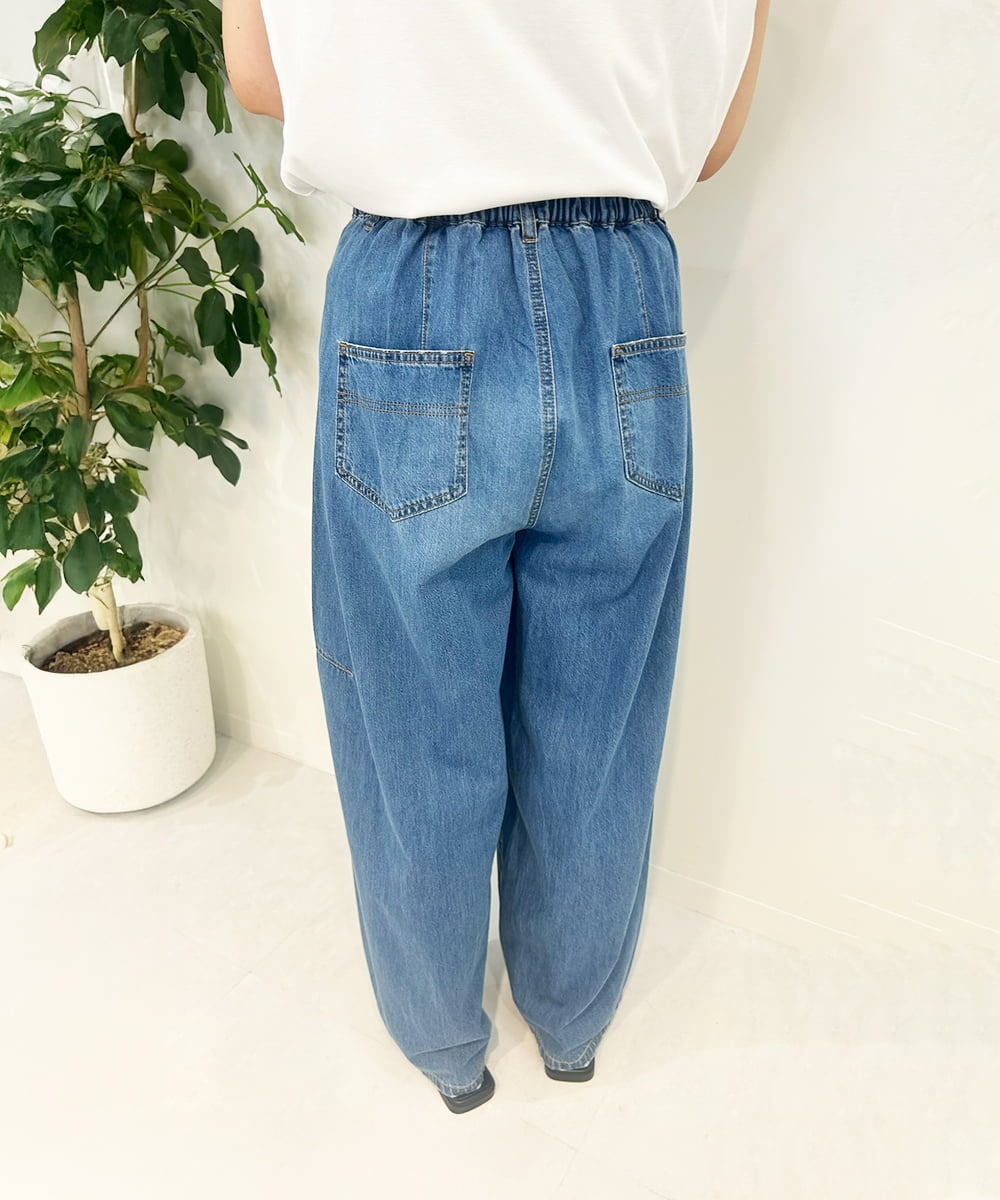 ZMLJB04150 al'aise modulation(アレーズモジュレーション) バレルレッグワイドデニムパンツ ライトブルー