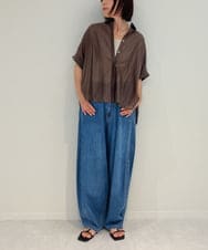 ZMLJB04150 al'aise modulation(アレーズモジュレーション) バレルレッグワイドデニムパンツ ライトブルー