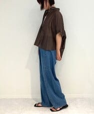 ZMLJB04150 al'aise modulation(アレーズモジュレーション) バレルレッグワイドデニムパンツ ライトブルー