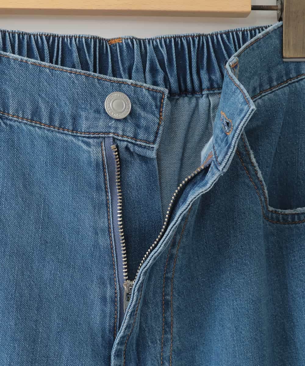 ZMLJB04150 al'aise modulation(アレーズモジュレーション) バレルレッグワイドデニムパンツ ライトブルー