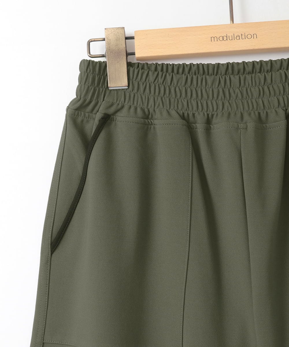 ZMLJB05128 al'aise modulation(アレーズモジュレーション) カーブフォルムストレッチイージーパンツ カーキ