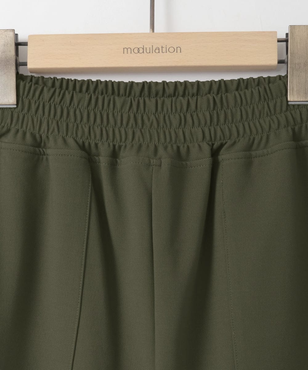 ZMLJB05128 al'aise modulation(アレーズモジュレーション) カーブフォルムストレッチイージーパンツ カーキ