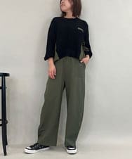 ZMLJB05128 al'aise modulation(アレーズモジュレーション) カーブフォルムストレッチイージーパンツ カーキ