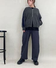 ZMLJB05128 al'aise modulation(アレーズモジュレーション) カーブフォルムストレッチイージーパンツ ダークグレー