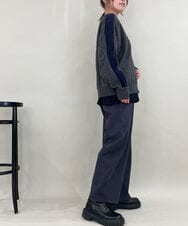 ZMLJB05128 al'aise modulation(アレーズモジュレーション) カーブフォルムストレッチイージーパンツ ダークグレー