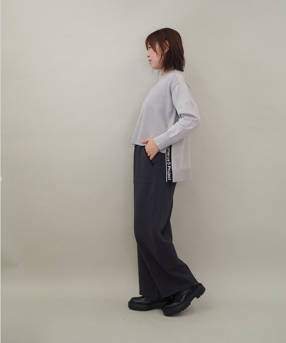 ZMLJB05128 al'aise modulation(アレーズモジュレーション) カーブフォルムストレッチイージーパンツ ダークグレー