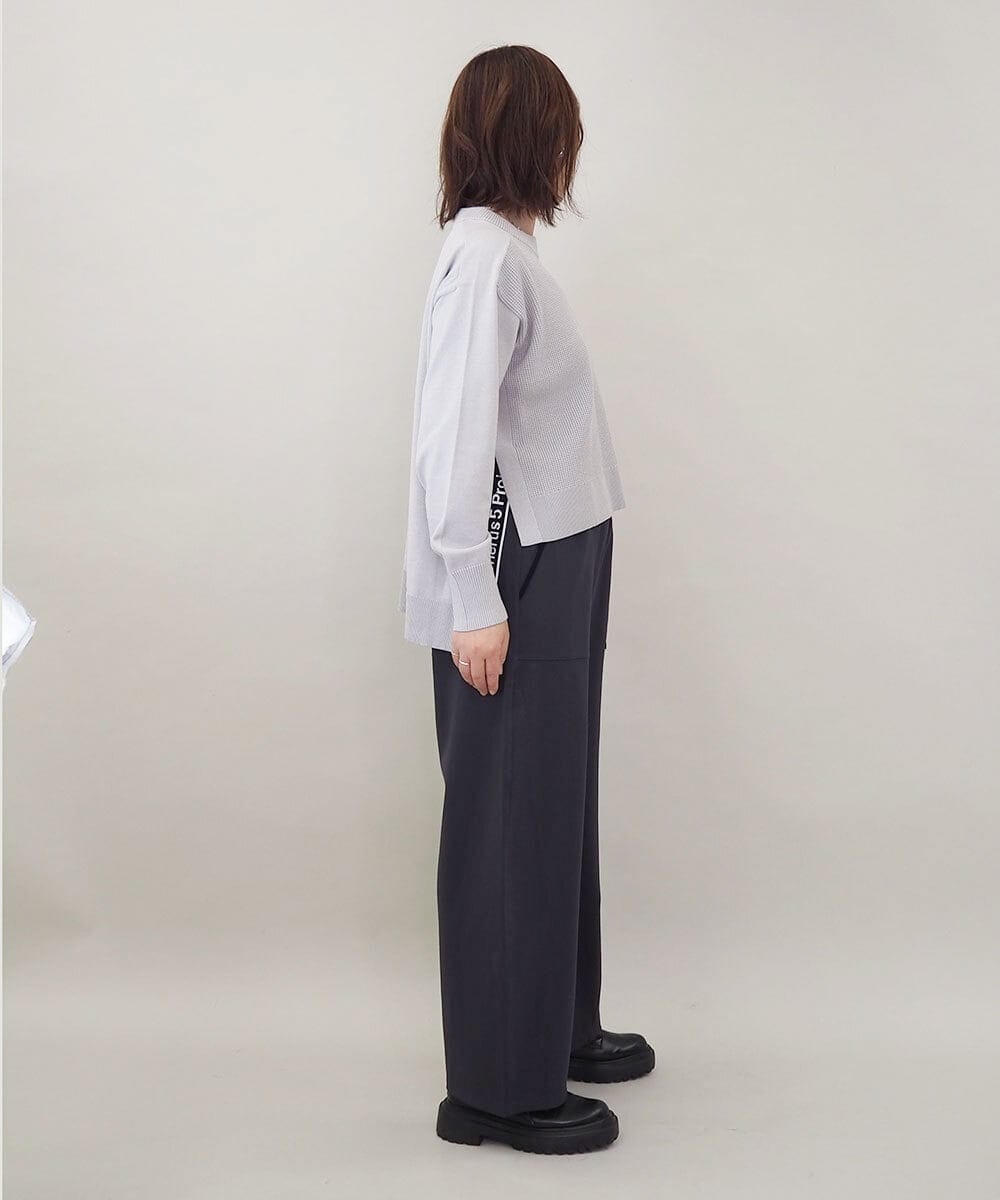 ZMLJB05128 al'aise modulation(アレーズモジュレーション) カーブフォルムストレッチイージーパンツ ダークグレー