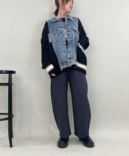 ZMLJB05128 al'aise modulation(アレーズモジュレーション) カーブフォルムストレッチイージーパンツ ダークグレー