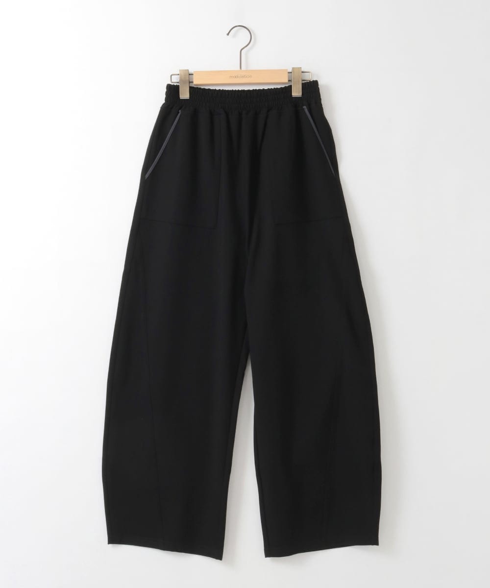 ZMLJB05128 al'aise modulation(アレーズモジュレーション) カーブフォルムストレッチイージーパンツ ブラック