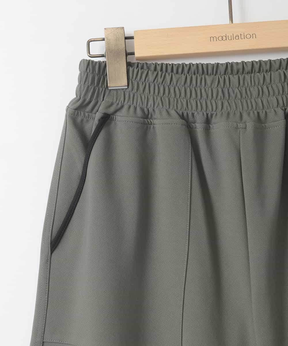 ZMLJB05128 al'aise modulation(アレーズモジュレーション) カーブフォルムストレッチイージーパンツ カーキ