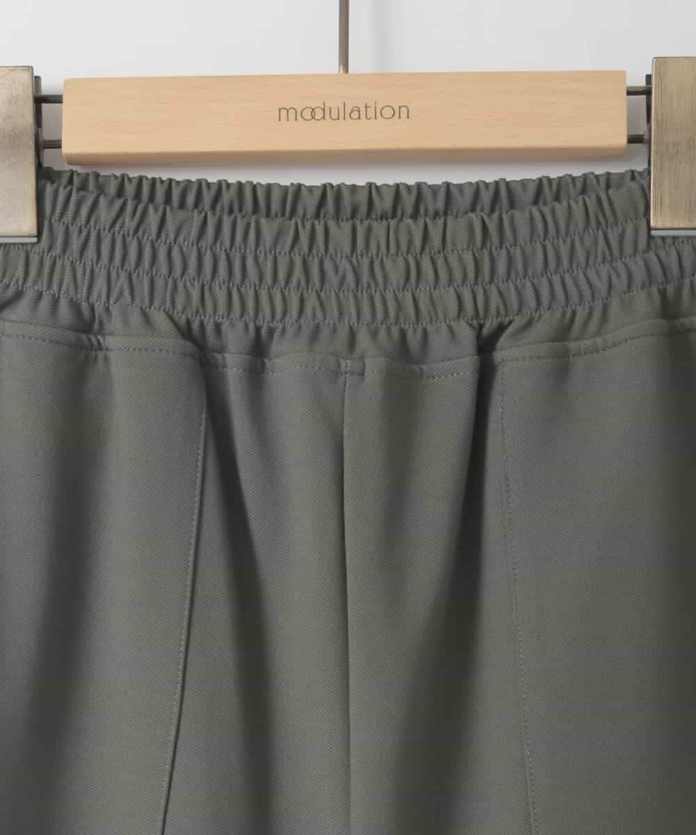 ZMLJB05128 al'aise modulation(アレーズモジュレーション) カーブフォルムストレッチイージーパンツ カーキ