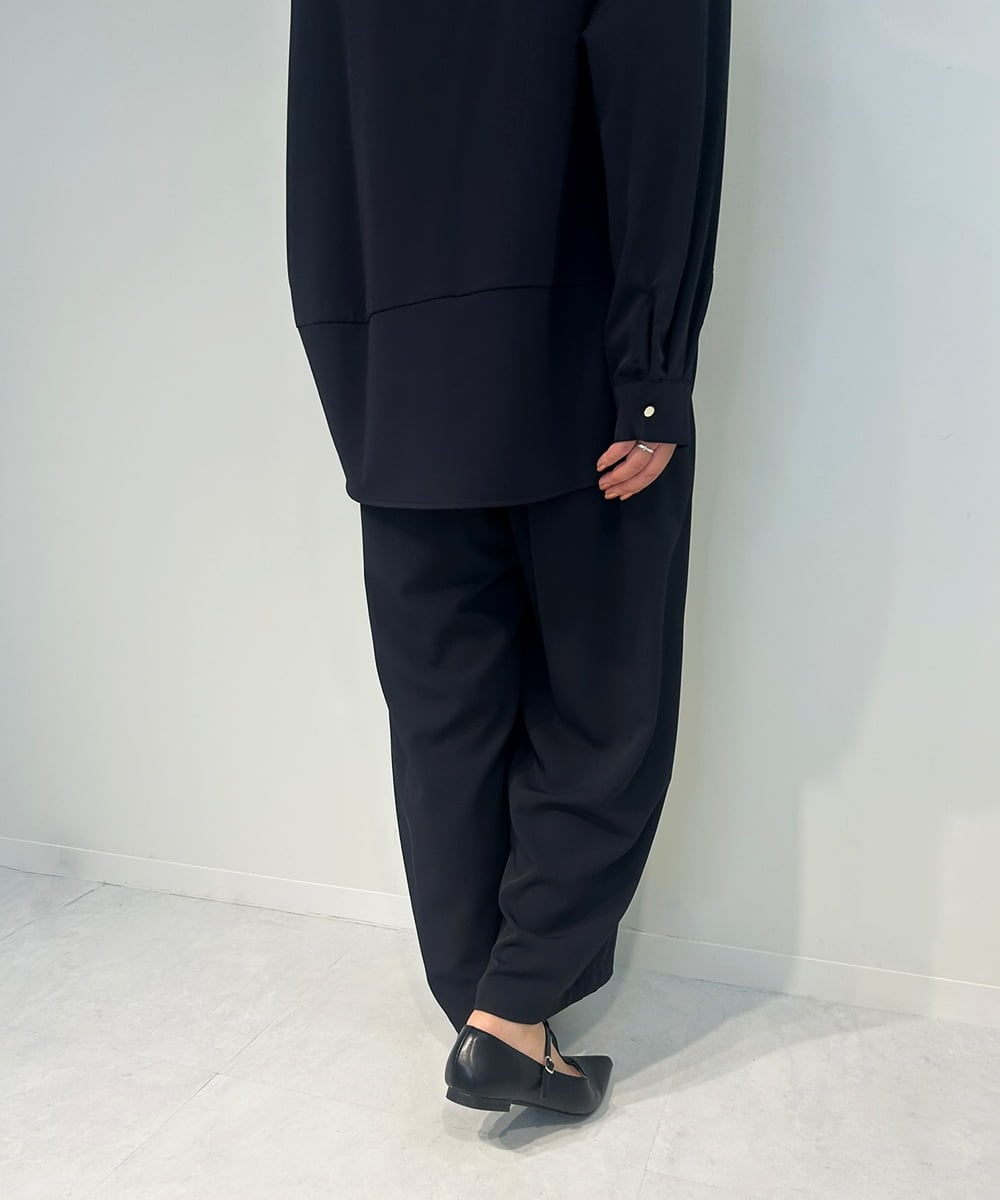 ZMLJB08098 al'aise modulation(アレーズモジュレーション) 【セットアップ対応・洗える】ツータックイージーワイドパンツ ネイビー