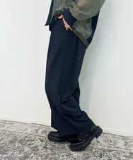 ZMLJB08098 al'aise modulation(アレーズモジュレーション) 【セットアップ対応・洗える】ツータックイージーワイドパンツ ネイビー