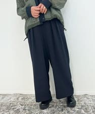 ZMLJB08098 al'aise modulation(アレーズモジュレーション) 【セットアップ対応・洗える】ツータックイージーワイドパンツ ネイビー