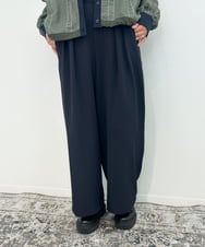 ZMLJB08098 al'aise modulation(アレーズモジュレーション) 【セットアップ対応・洗える】ツータックイージーワイドパンツ ネイビー