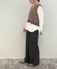 ZMLJB09090 al'aise modulation(アレーズモジュレーション) 【セットアップ対応・洗える】センタープレスイージーワイドパンツ ネイビー