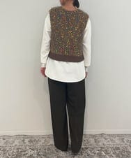 ZMLJB09090 al'aise modulation(アレーズモジュレーション) 【セットアップ対応・洗える】センタープレスイージーワイドパンツ ネイビー