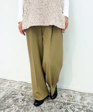 ZMLJB09090 al'aise modulation(アレーズモジュレーション) 【セットアップ対応・洗える】センタープレスイージーワイドパンツ ベージュ