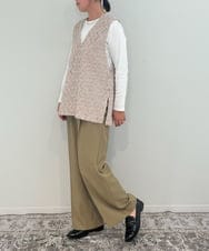 ZMLJB09090 al'aise modulation(アレーズモジュレーション) 【セットアップ対応・洗える】センタープレスイージーワイドパンツ ベージュ