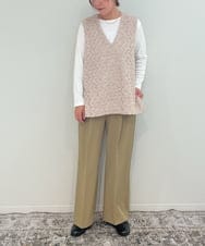 ZMLJB09090 al'aise modulation(アレーズモジュレーション) 【セットアップ対応・洗える】センタープレスイージーワイドパンツ ベージュ