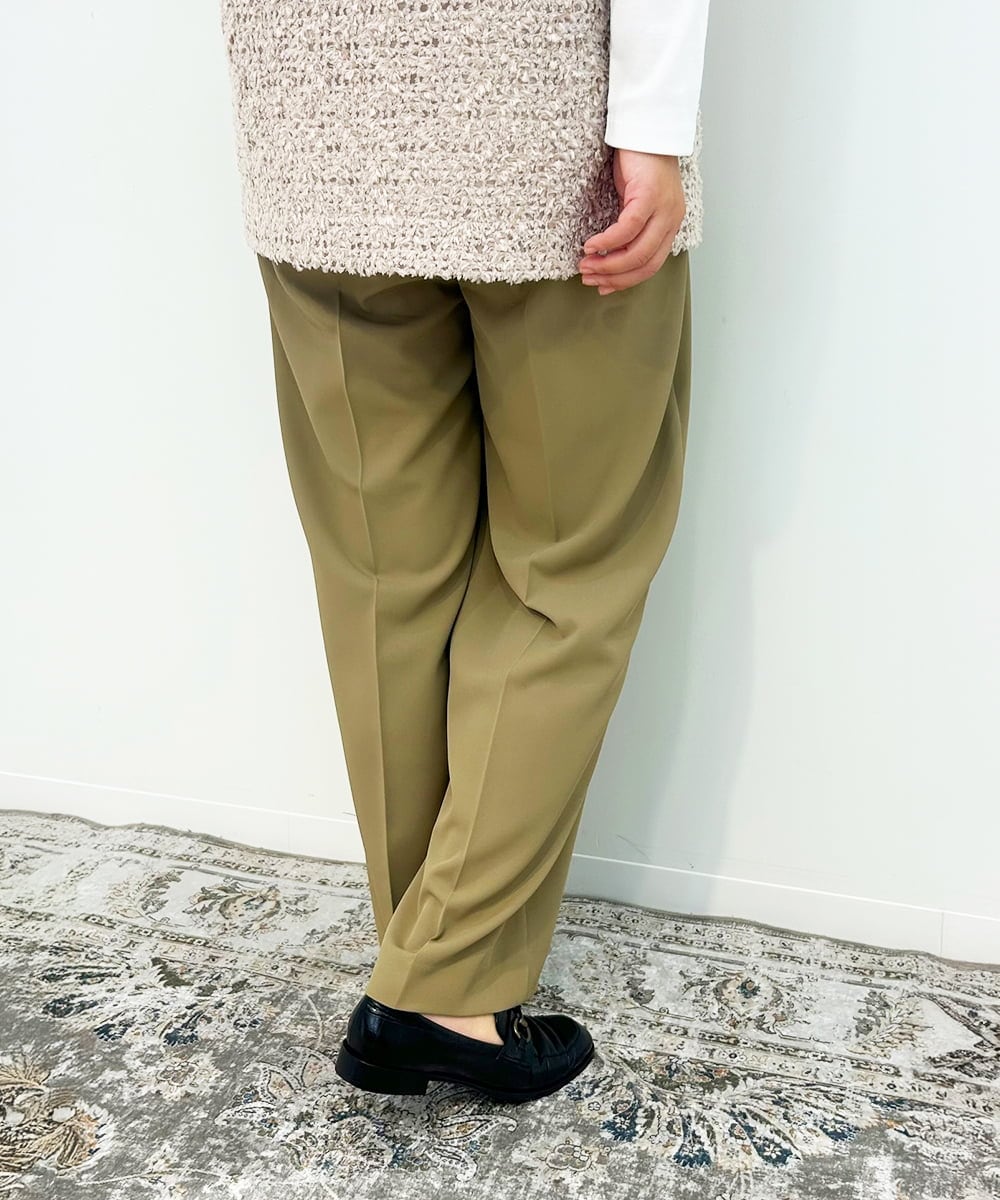 ZMLJB09090 al'aise modulation(アレーズモジュレーション) 【セットアップ対応・洗える】センタープレスイージーワイドパンツ ベージュ