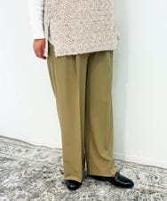 ZMLJB09090 al'aise modulation(アレーズモジュレーション) 【セットアップ対応・洗える】センタープレスイージーワイドパンツ ベージュ