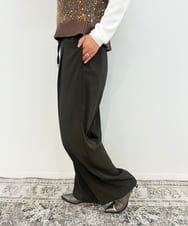 ZMLJB09090 al'aise modulation(アレーズモジュレーション) 【セットアップ対応・洗える】センタープレスイージーワイドパンツ ブラウン