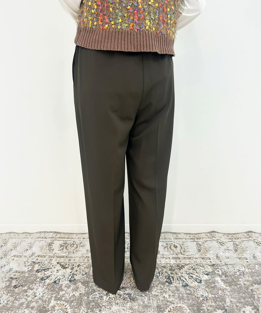 ZMLJB09090 al'aise modulation(アレーズモジュレーション) 【セットアップ対応・洗える】センタープレスイージーワイドパンツ ブラウン