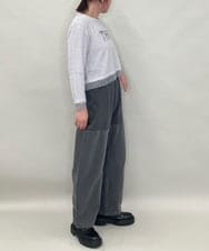 ZMLJB11145 al'aise modulation(アレーズモジュレーション) ジョイントデザインバレルレッグパンツ ブラック