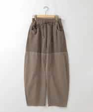 ZMLJB11145 al'aise modulation(アレーズモジュレーション) ジョイントデザインバレルレッグパンツ ブラウン
