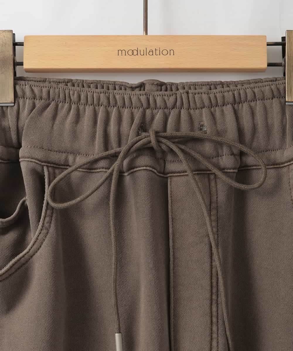 ZMLJB11145 al'aise modulation(アレーズモジュレーション) ジョイントデザインバレルレッグパンツ ブラウン