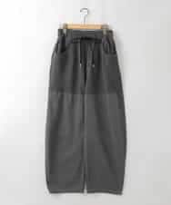ZMLJB11145 al'aise modulation(アレーズモジュレーション) ジョイントデザインバレルレッグパンツ ブラック