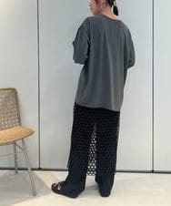 ZMLJB12109 al'aise modulation(アレーズモジュレーション) レースレイヤードパンツ ブラック