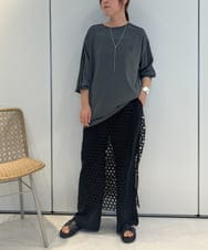ZMLJB12109 al'aise modulation(アレーズモジュレーション) レースレイヤードパンツ ブラック
