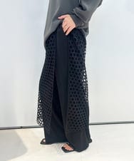 ZMLJB12109 al'aise modulation(アレーズモジュレーション) レースレイヤードパンツ ブラック