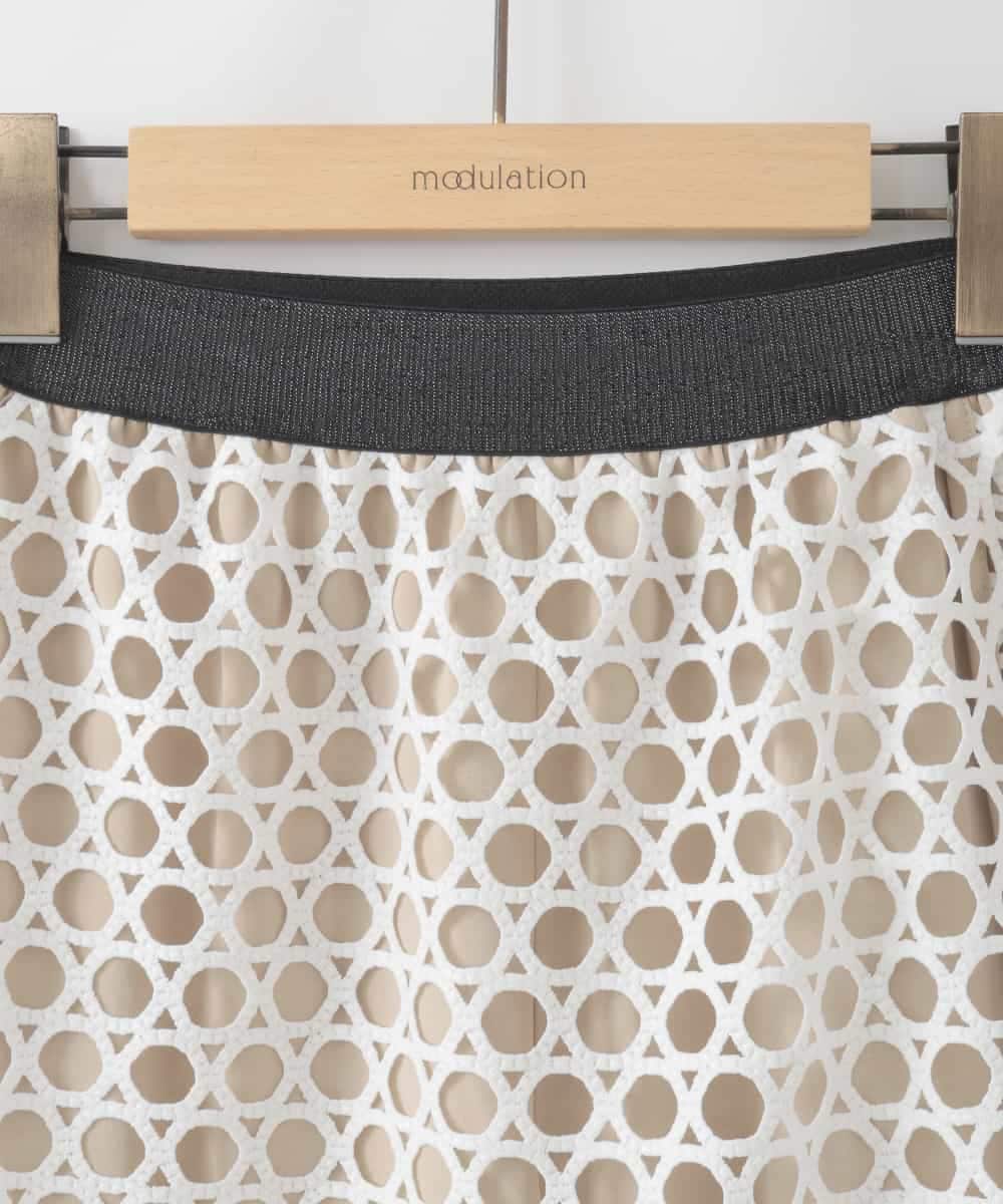 ZMLJB12109 al'aise modulation(アレーズモジュレーション) レースレイヤードパンツ ベージュ