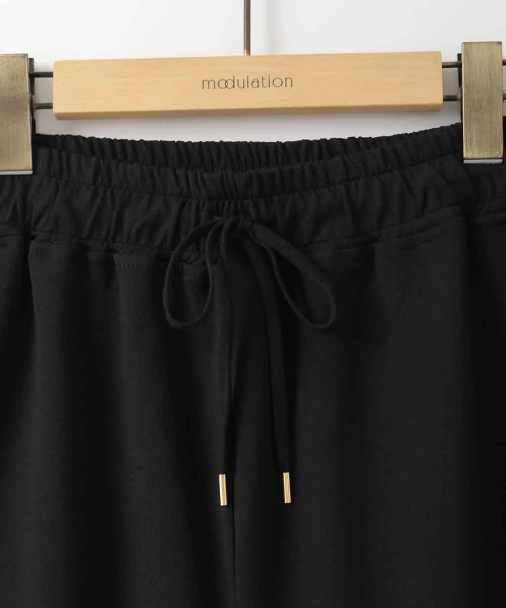 ZMLJE06075 al'aise modulation(アレーズモジュレーション) 【洗える】バレルワイドジャージーパンツ ブラック