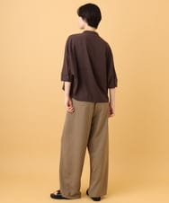 ZMLJE07130 al'aise modulation(アレーズモジュレーション) ウエストシャーリングワイドパンツ ベージュ