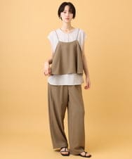 ZMLJE07130 al'aise modulation(アレーズモジュレーション) ウエストシャーリングワイドパンツ ベージュ