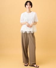 ZMLJE07130 al'aise modulation(アレーズモジュレーション) ウエストシャーリングワイドパンツ ベージュ