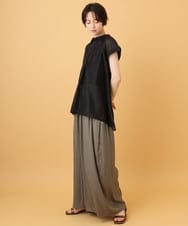 ZMLJE09128 al'aise modulation(アレーズモジュレーション) ウエストギャザーフルイドワイドパンツ カーキ