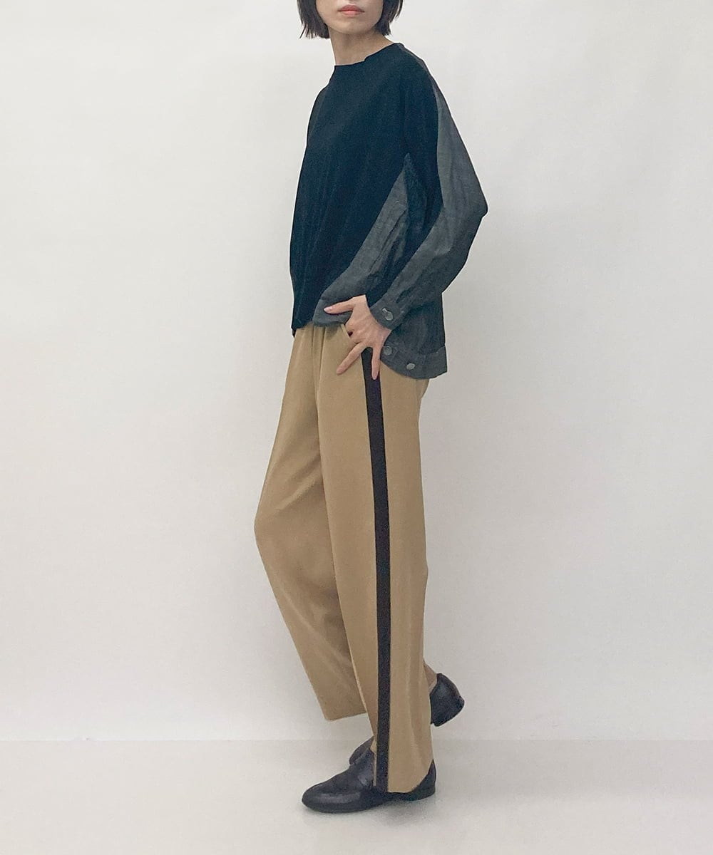 ZMLJT04150 al'aise modulation(アレーズモジュレーション) 【日本製】センタープレスラインパンツ ベージュ