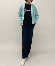 ZMLJT06150 al'aise modulation(アレーズモジュレーション) 【日本製】ウエスト配色ワイドパンツ ネイビー