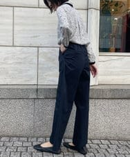 ZMLJT06150 al'aise modulation(アレーズモジュレーション) 【日本製】ウエスト配色ワイドパンツ ネイビー