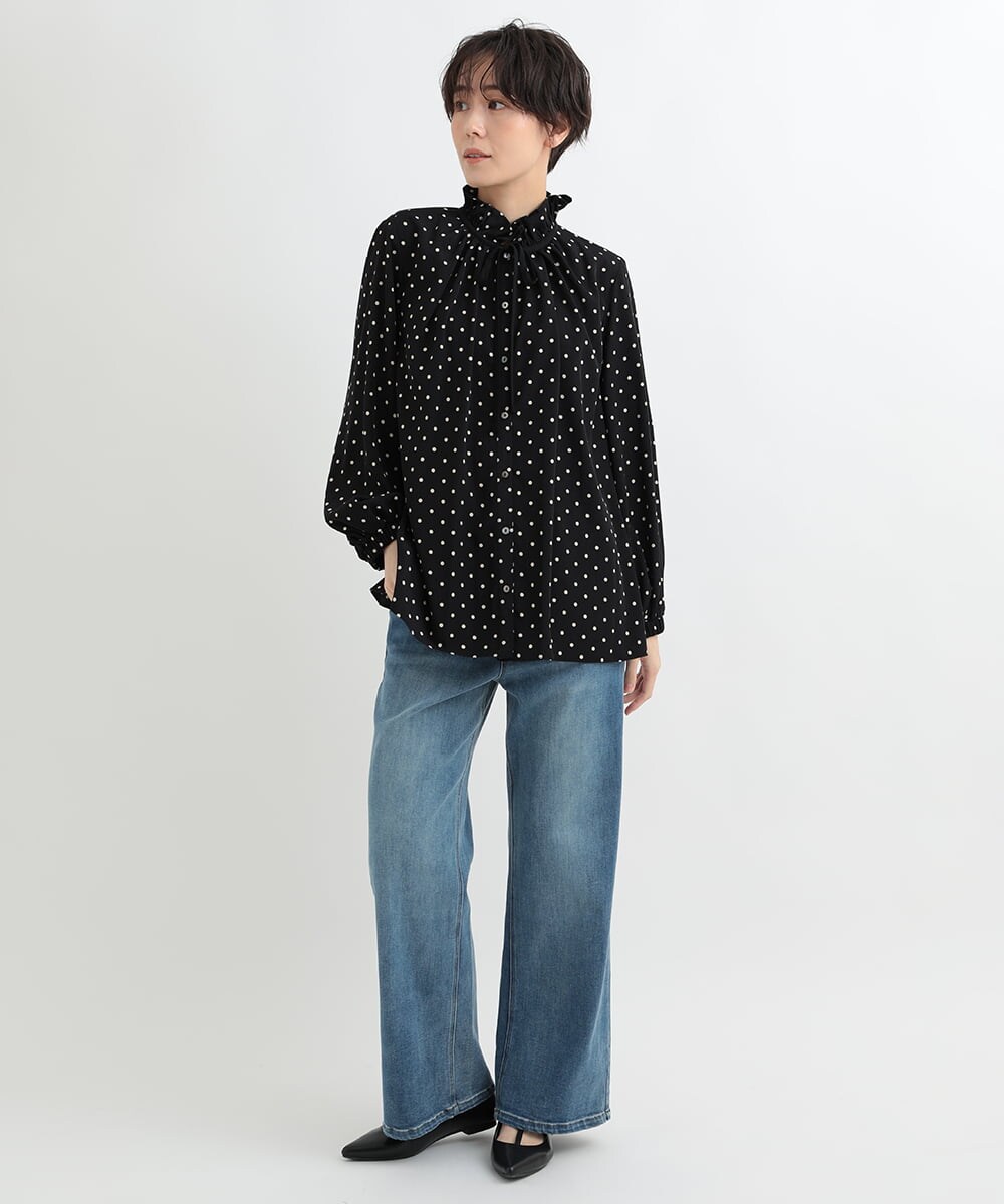 ZMLTB42140 al'aise modulation(アレーズモジュレーション) リラクシーワイドデニムパンツ ライトブルー