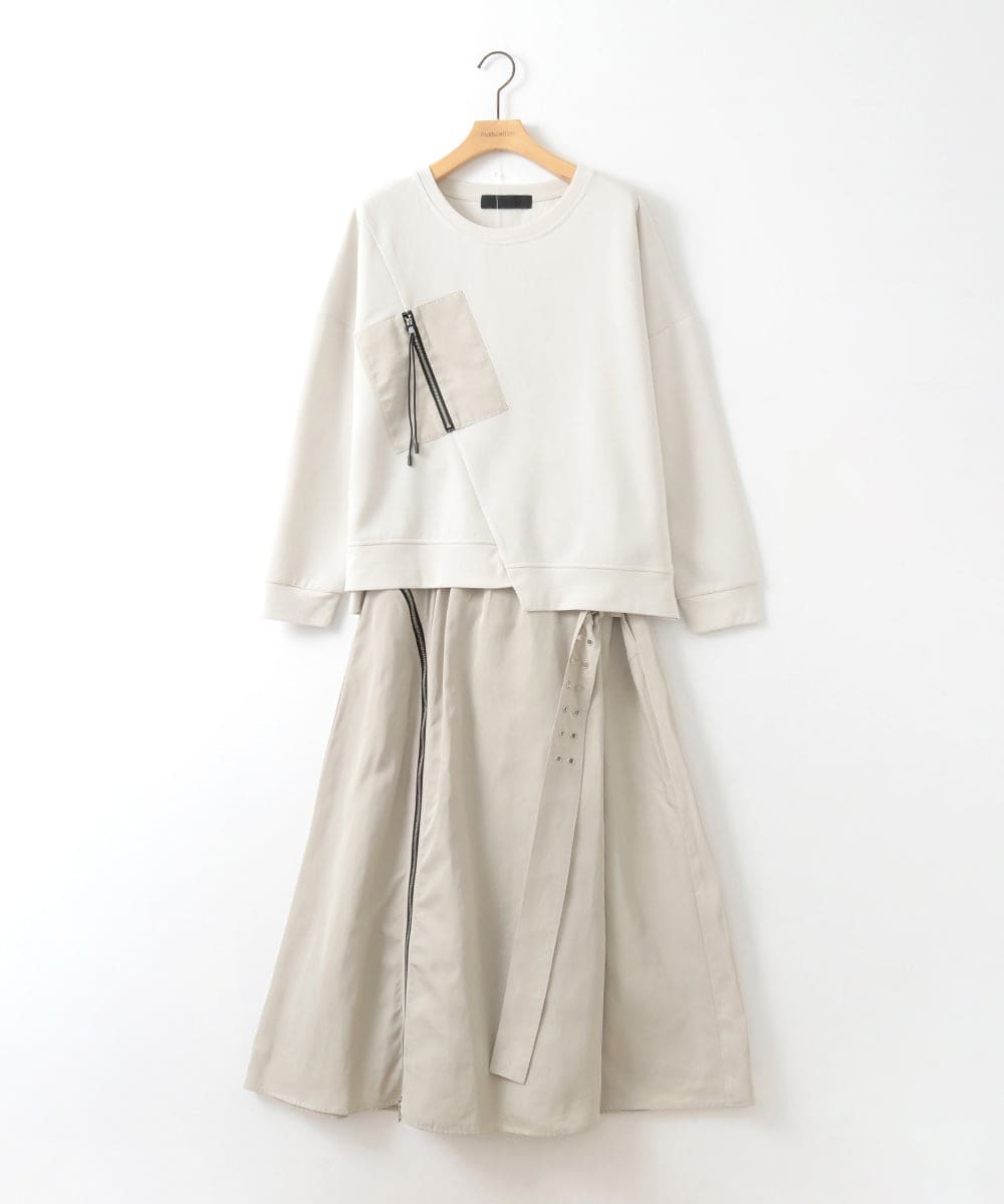 ZMNGE10170 al'aise modulation(アレーズモジュレーション) ジップデザインセットアップ アイボリー